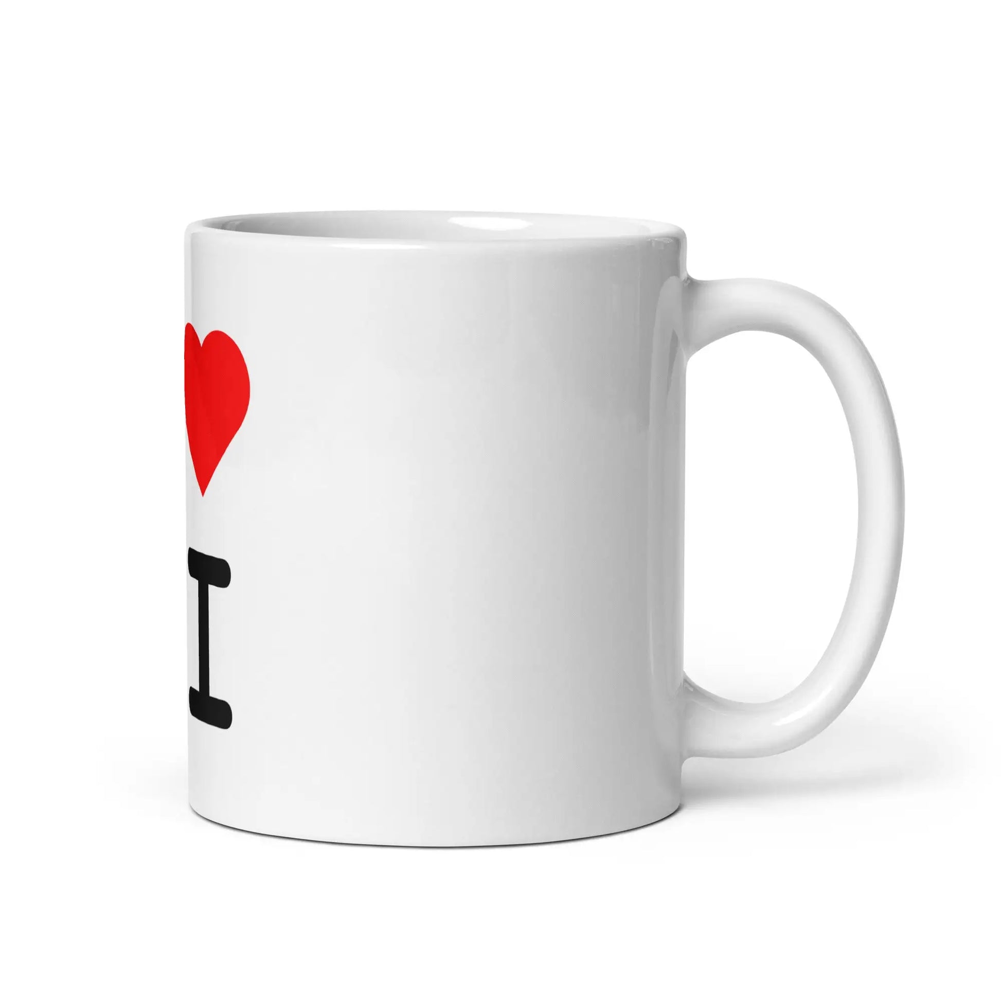 I Heart AI White Glossy Mug