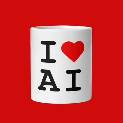 I Heart AI White Glossy Mug