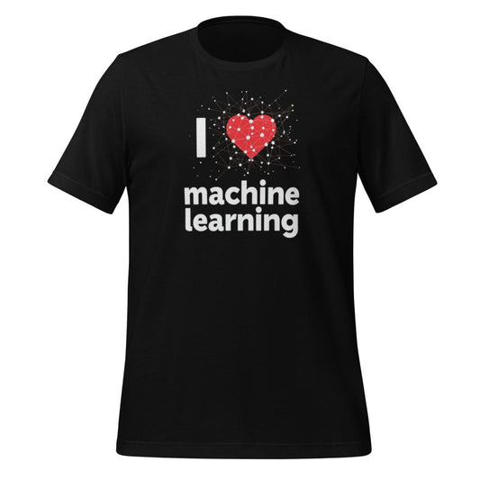 I Heart machine LEARNING T-Shirt 2 (unisex) - Black - AI Store