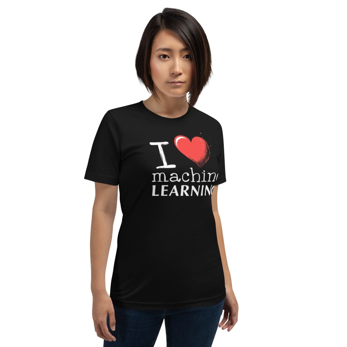 I Heart machine LEARNING T-Shirt (unisex) - Black - AI Store