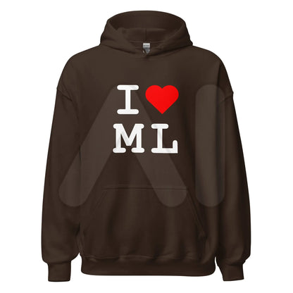 I Heart ML Hoodie (unisex) - Dark Chocolate / M