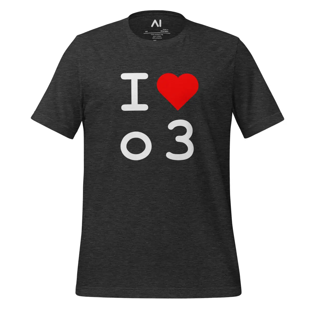 I Heart o3 T-Shirt (unisex) - Dark Grey Heather / M