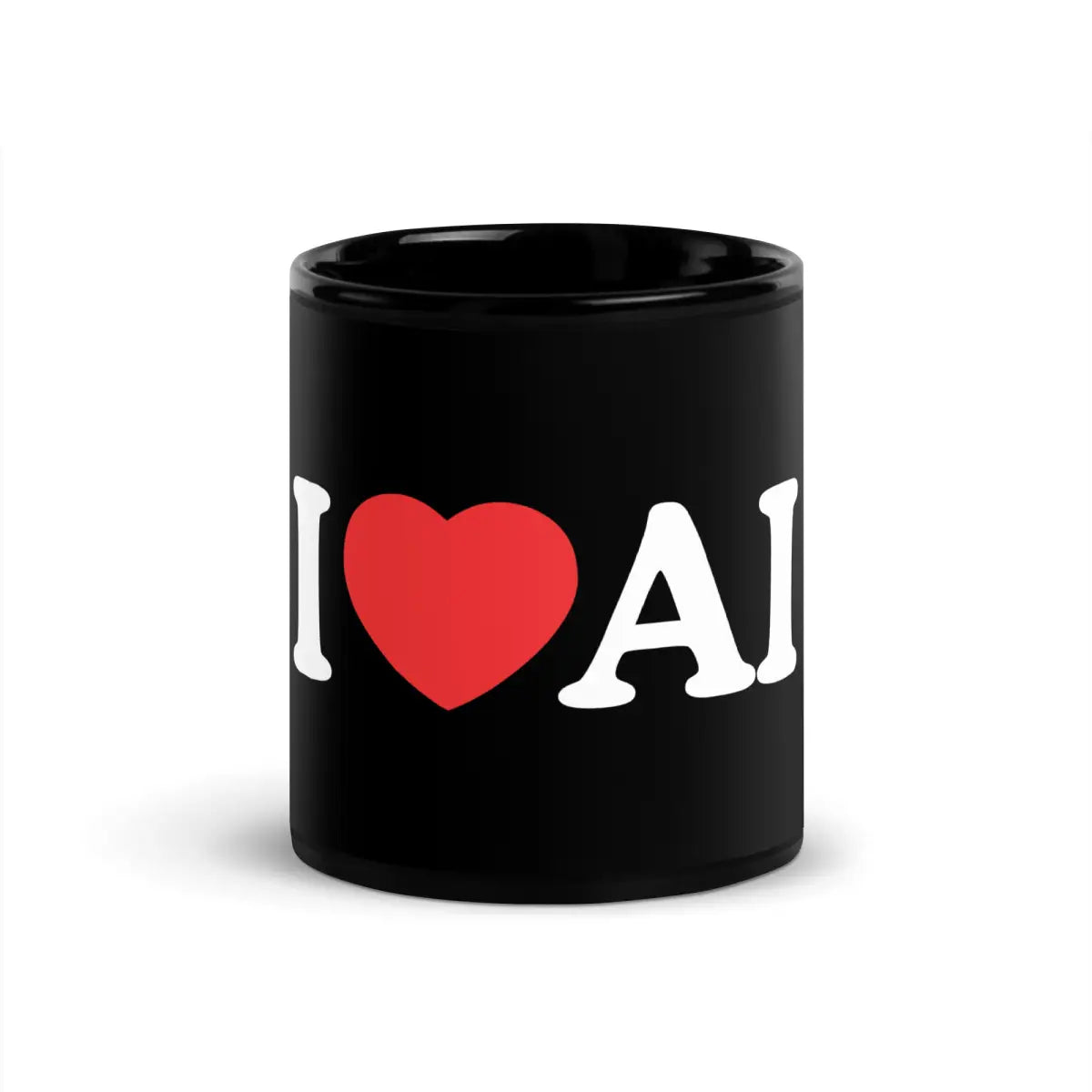 I Love AI Black Glossy Mug - 11 oz