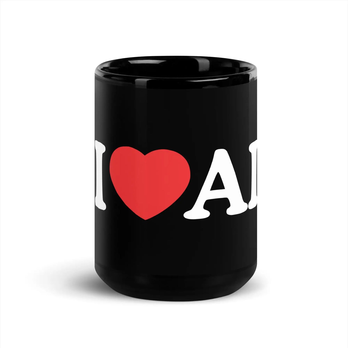 I Love AI Black Glossy Mug - 15 oz