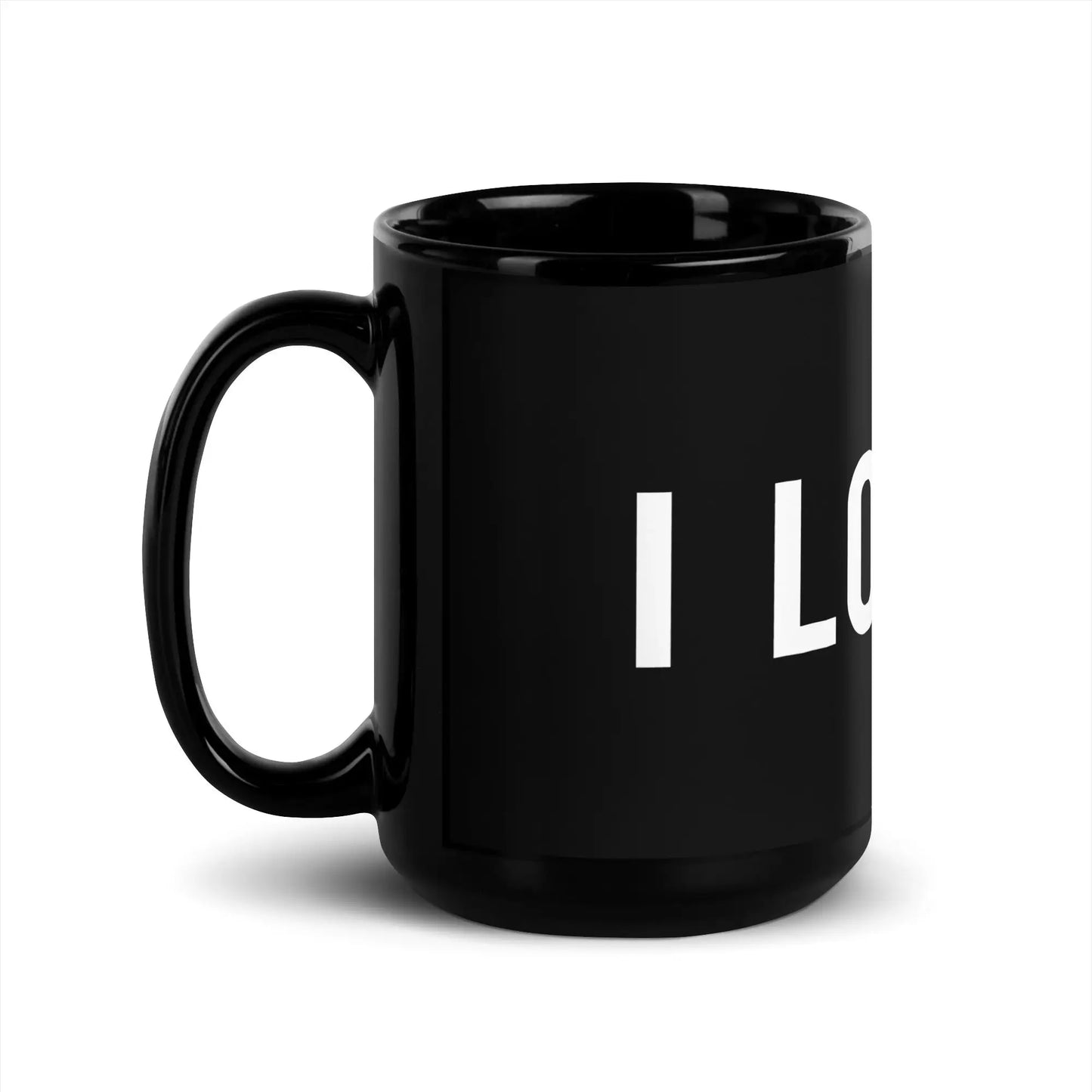 I LOVE AI Black Glossy Mug 2