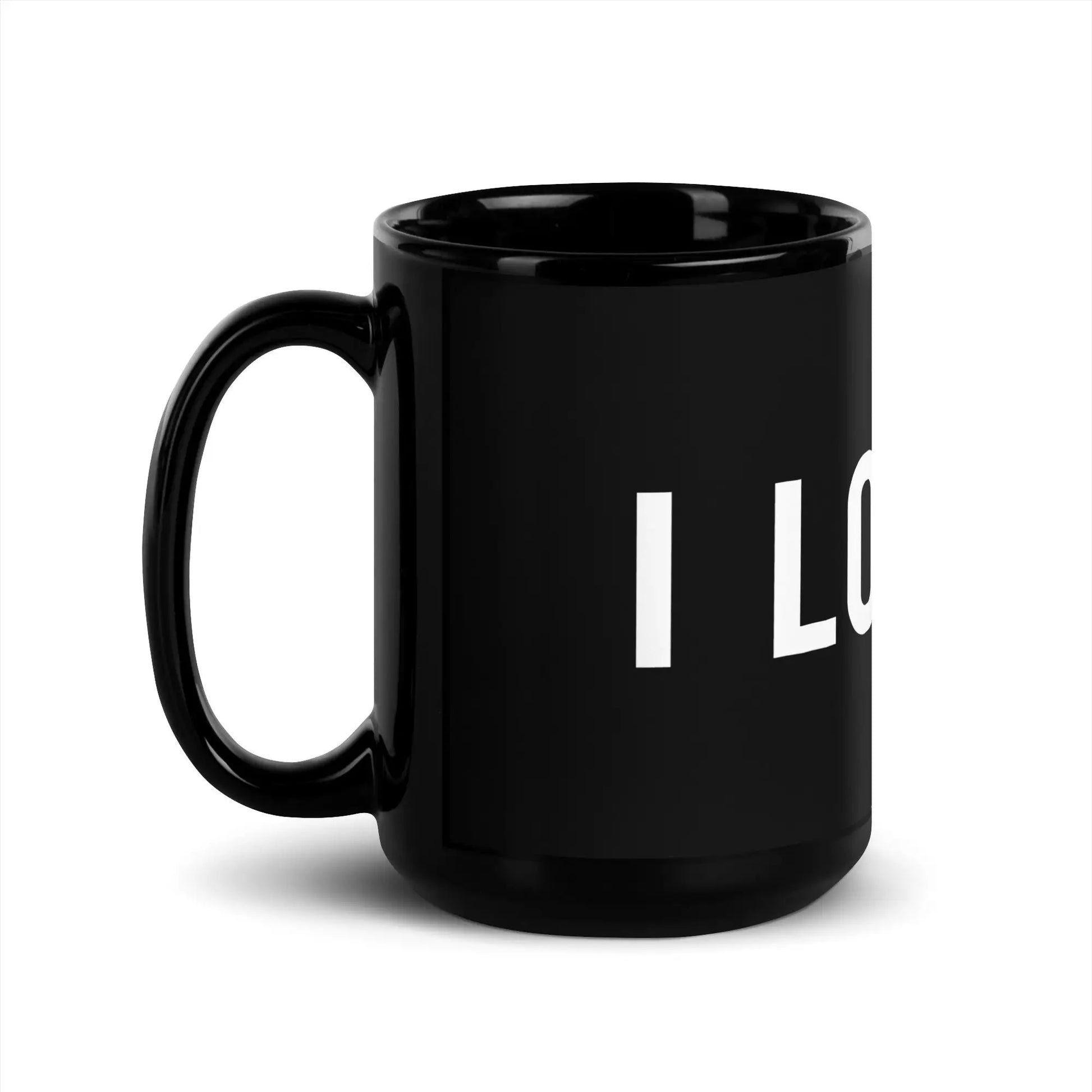 I LOVE AI Black Glossy Mug 2