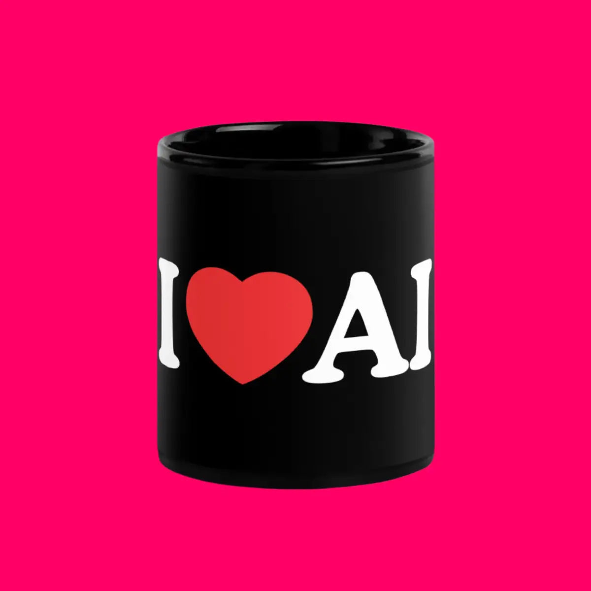 I Love AI Black Glossy Mug