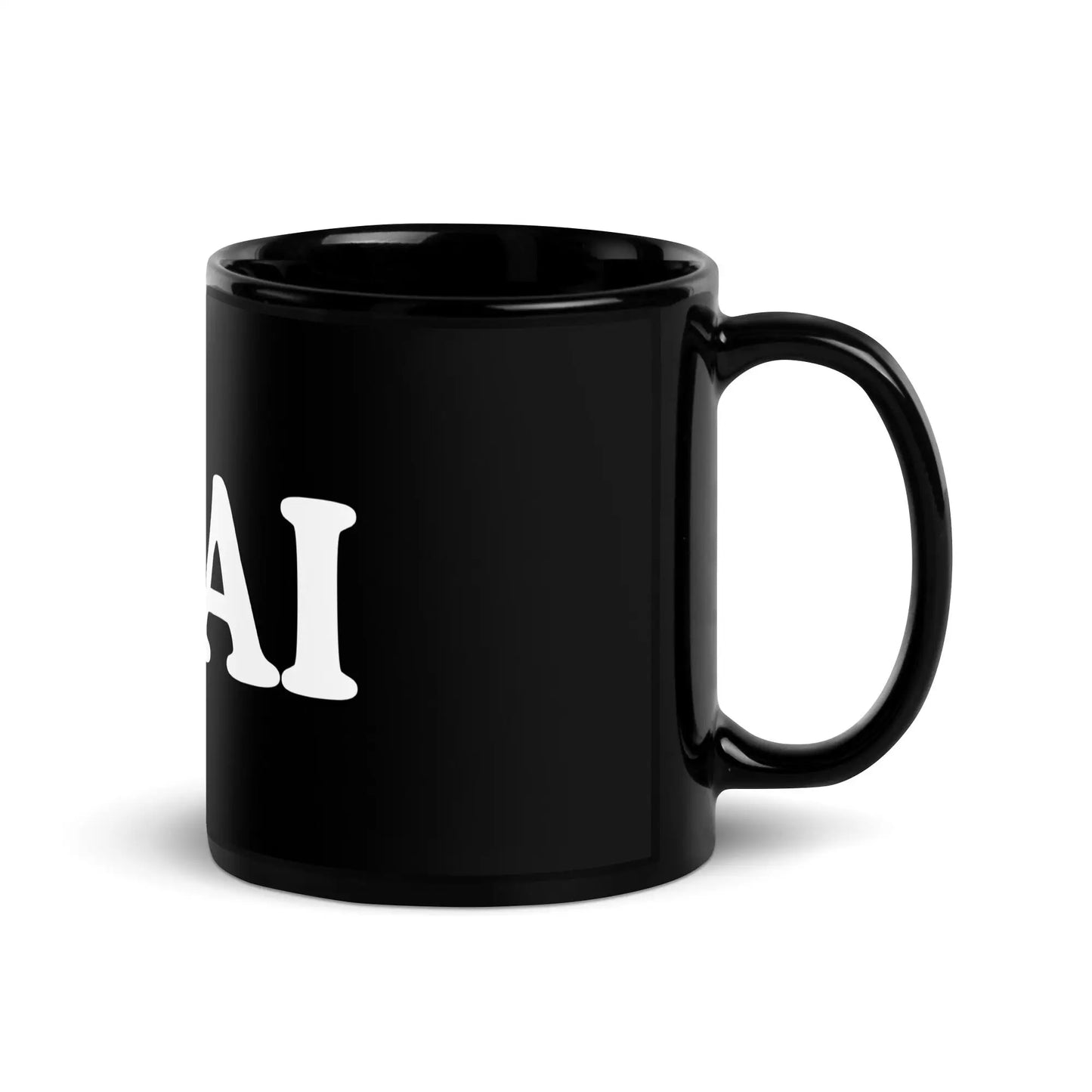 I Love AI Black Glossy Mug