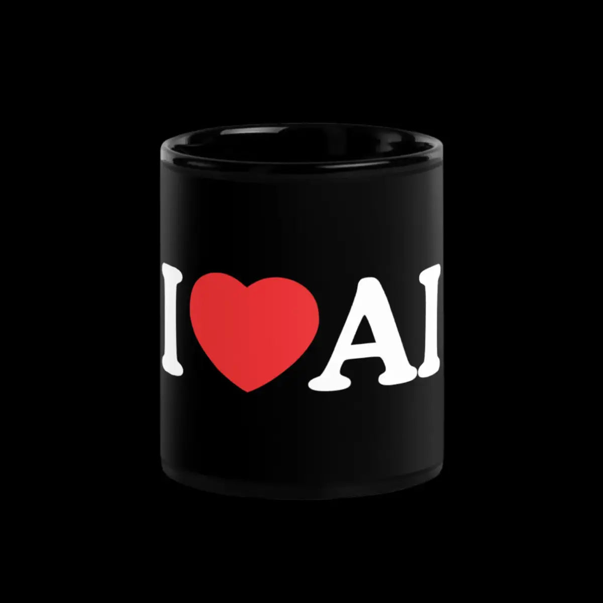 I Love AI Black Glossy Mug