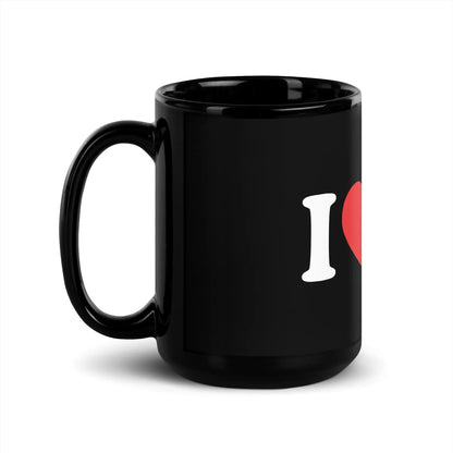 I Love AI Black Glossy Mug