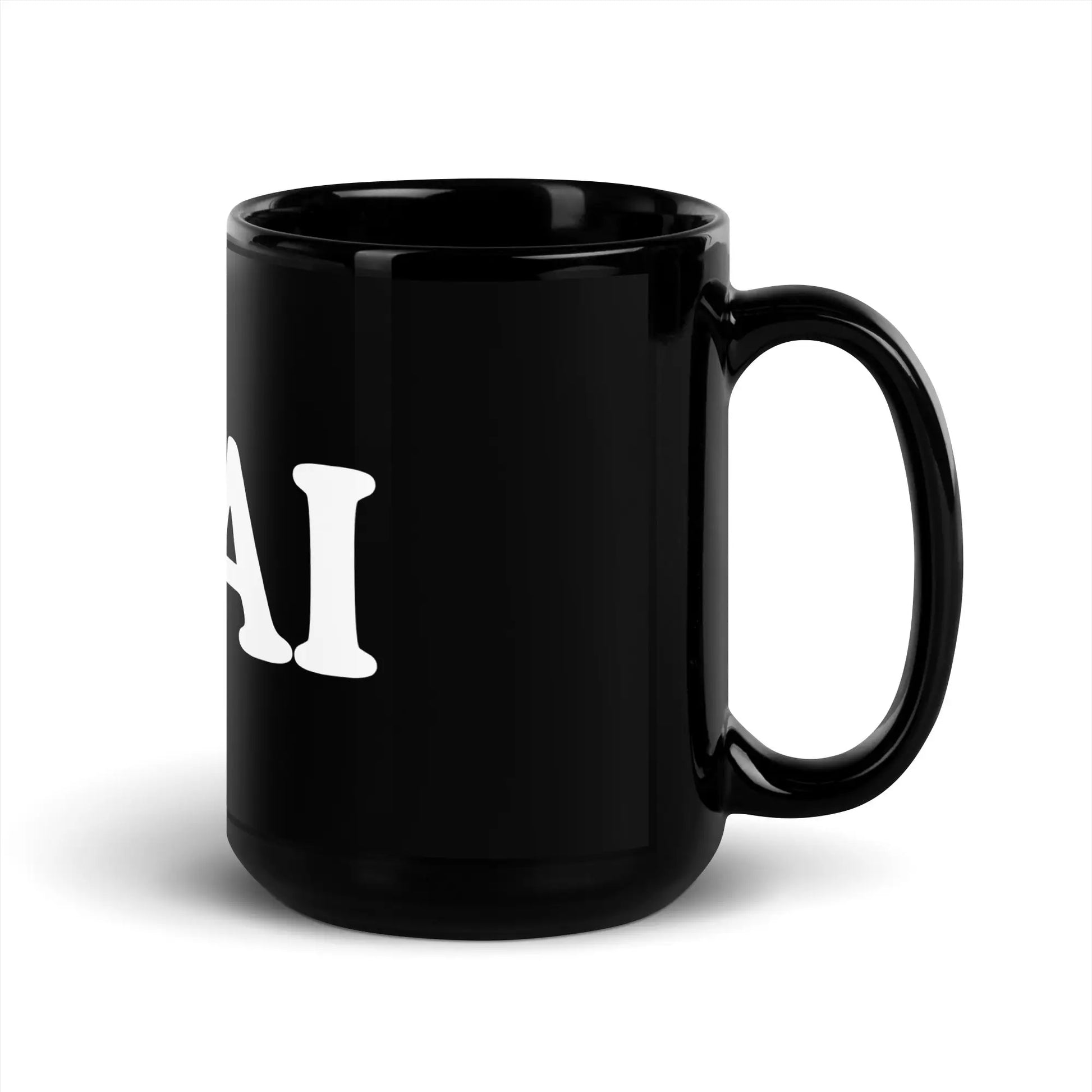 I Love AI Black Glossy Mug