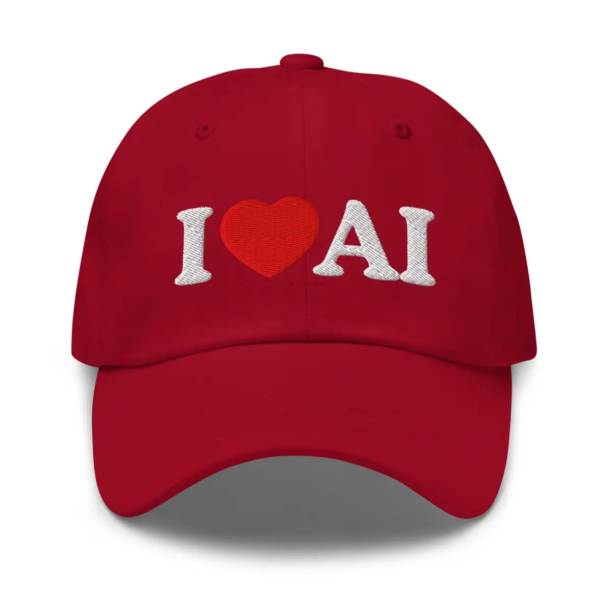 I Love AI Cap - Cranberry