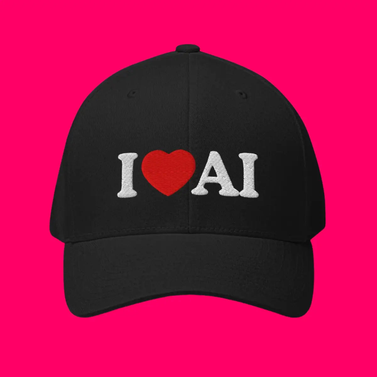 I Love AI Closed-Back Baseball Cap