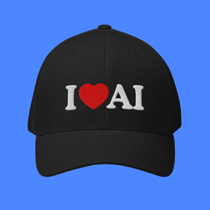 I Love AI Closed-Back Baseball Cap