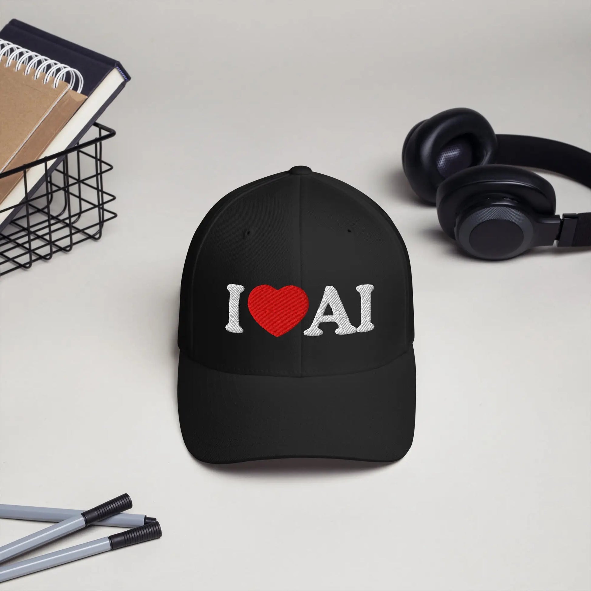 I Love AI Closed-Back Baseball Cap