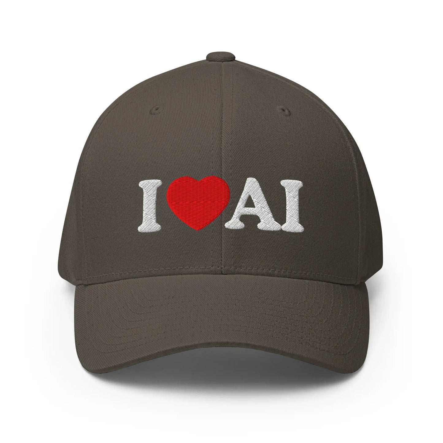 I Love AI Closed-Back Baseball Cap - Dark Grey / S/M