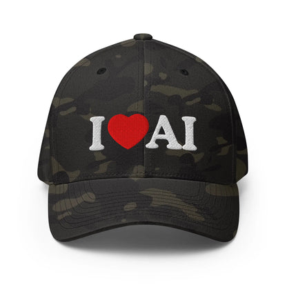 I Love AI Closed-Back Baseball Cap - Multicam Black / S/M