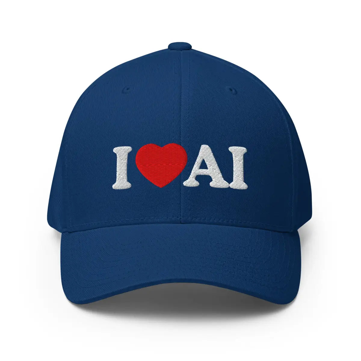 I Love AI Closed-Back Baseball Cap - Royal Blue / S/M