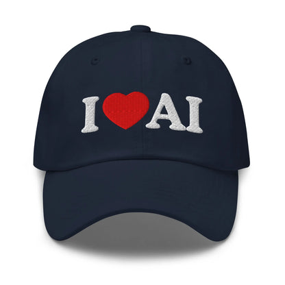 I Love AI Embroidered Cap - Navy