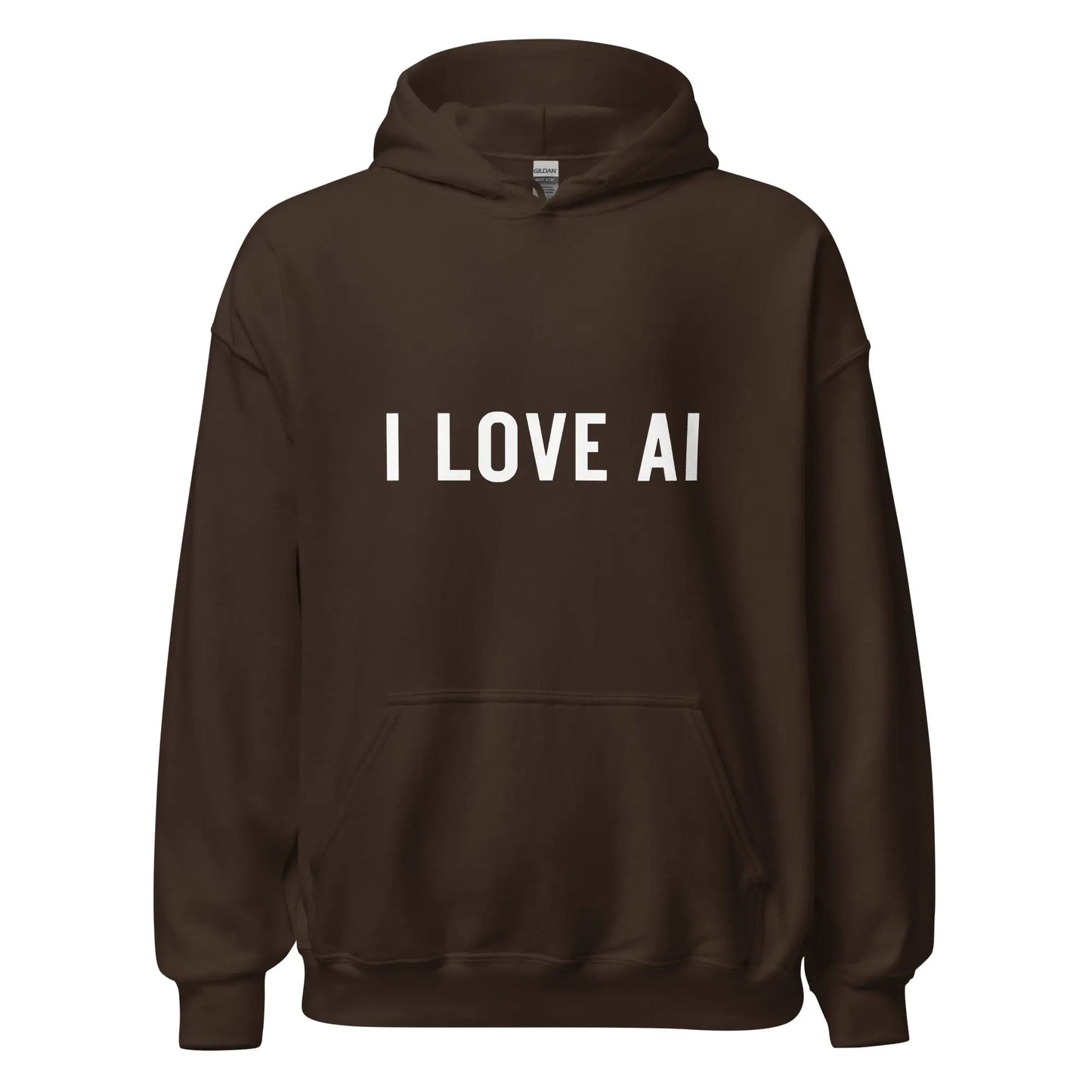 I LOVE AI Hoodie 2 (unisex) - Dark Chocolate / M