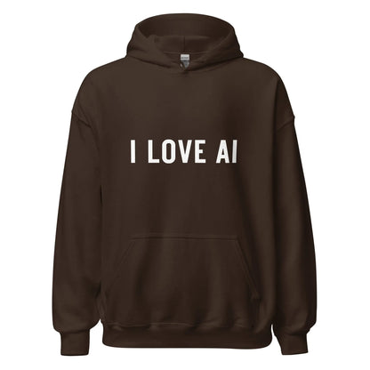 I LOVE AI Hoodie 2 (unisex) - Dark Chocolate / M