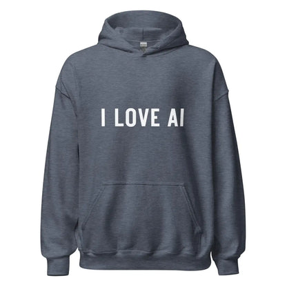 I LOVE AI Hoodie 2 (unisex) - Heather Sport Dark Navy / M