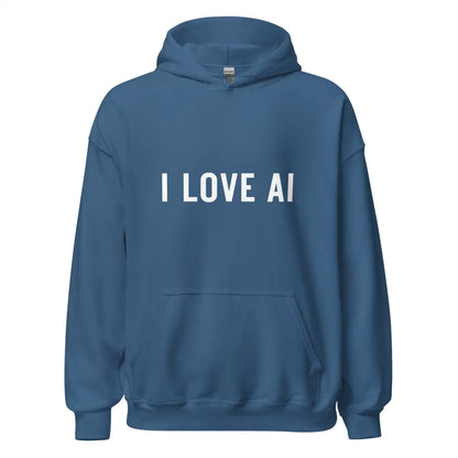 I LOVE AI Hoodie 2 (unisex) - Indigo Blue / M