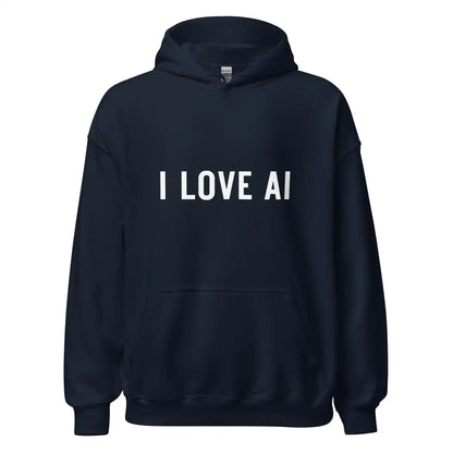 I LOVE AI Hoodie 2 (unisex) - Navy / M