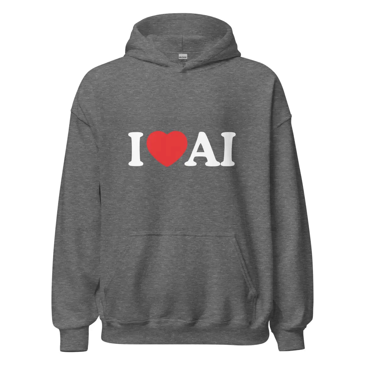 I Love AI Hoodie (unisex) - Graphite Heather / M