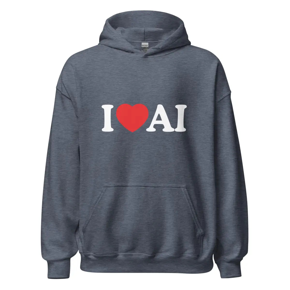 I Love AI Hoodie (unisex) - Heather Sport Dark Navy / M