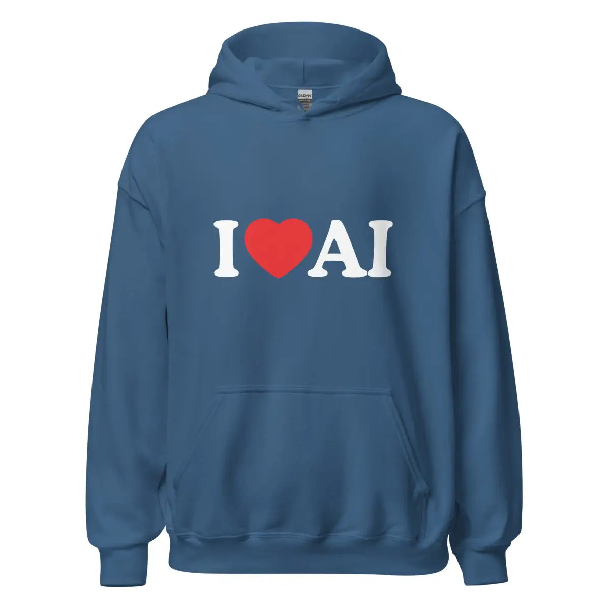 The i Love Ai Hoodie (unisex) Indigo Blue / m.