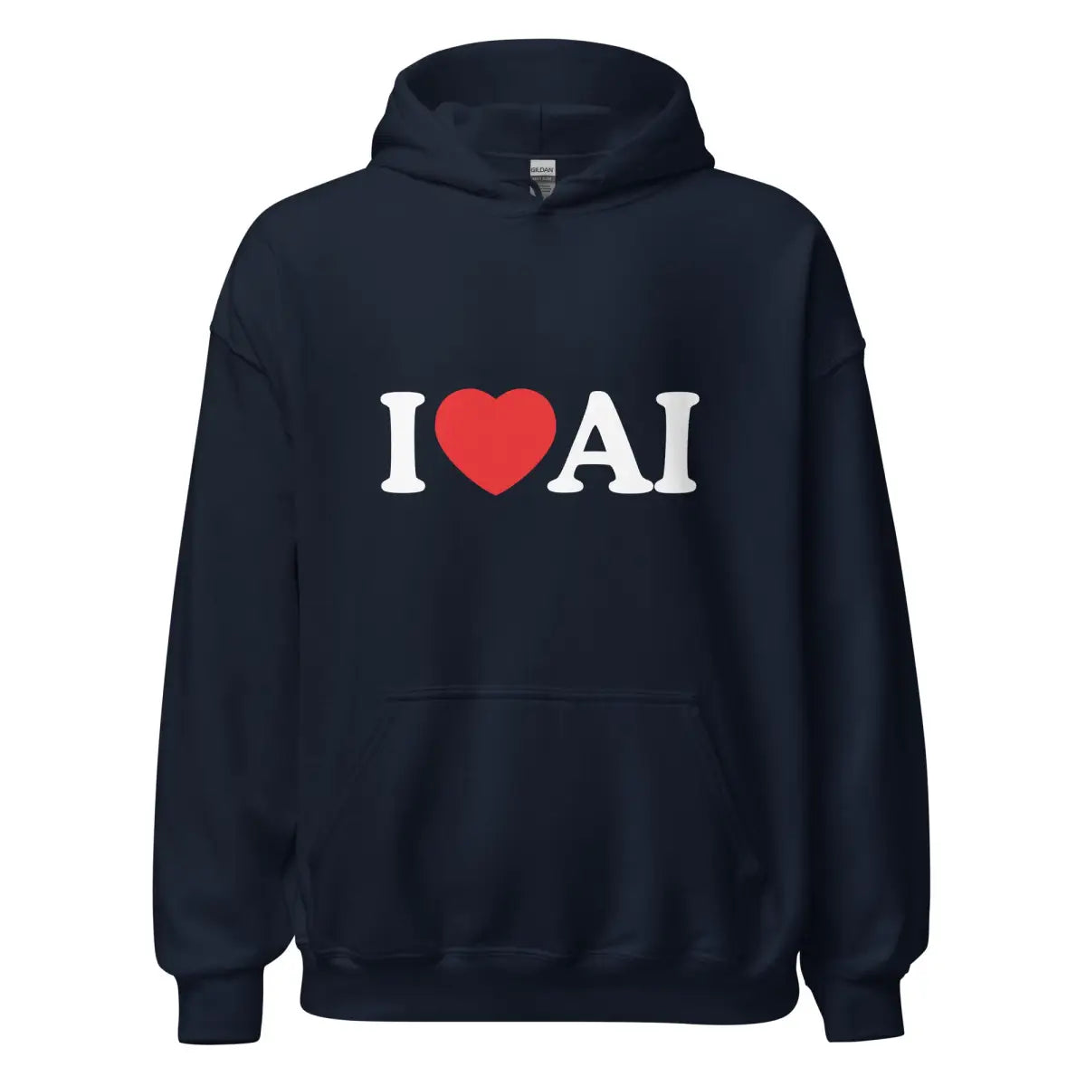 I Love AI Hoodie (unisex) - Navy / M