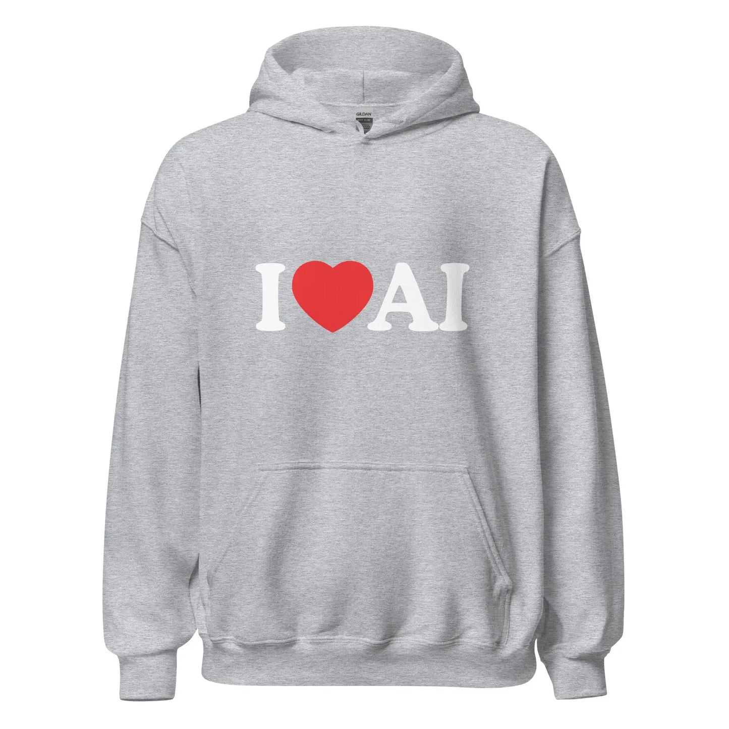 The i Love Ai Hoodie (unisex) Sport Grey / m.