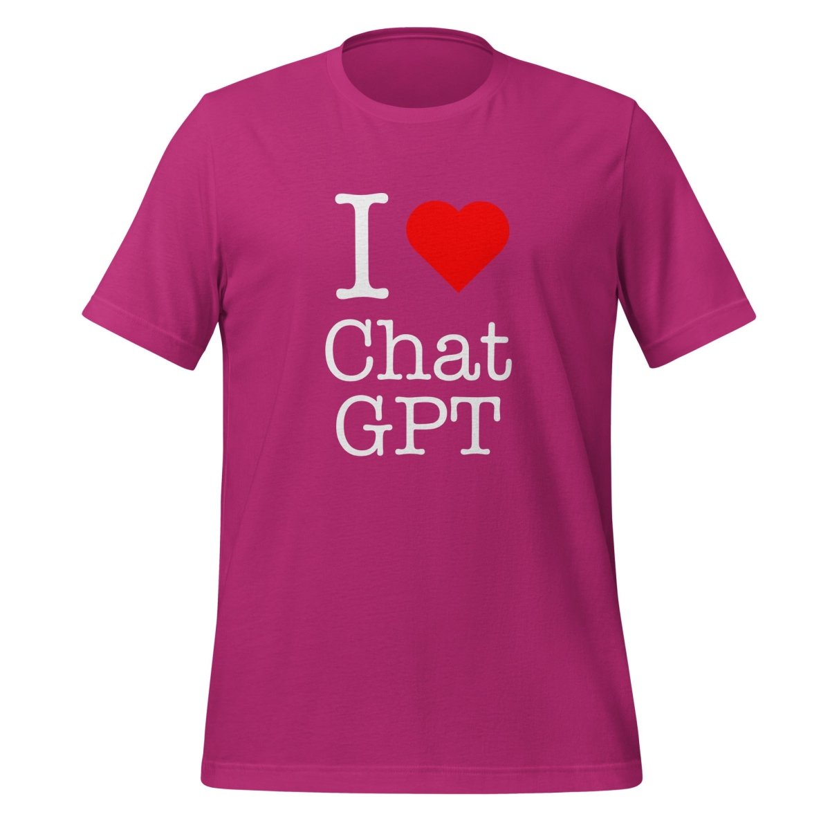 I Love Chat GPT T-Shirt (unisex) - Berry - AI Store