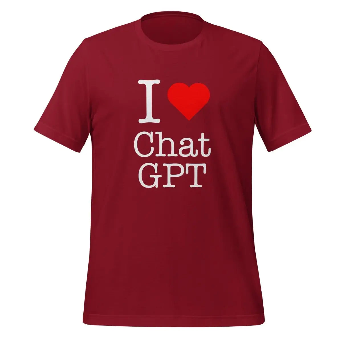 I Love Chat GPT T-Shirt (unisex) - Cardinal / M