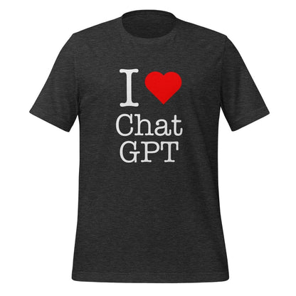 I Love Chat GPT T-Shirt (unisex) - Dark Grey Heather - AI Store