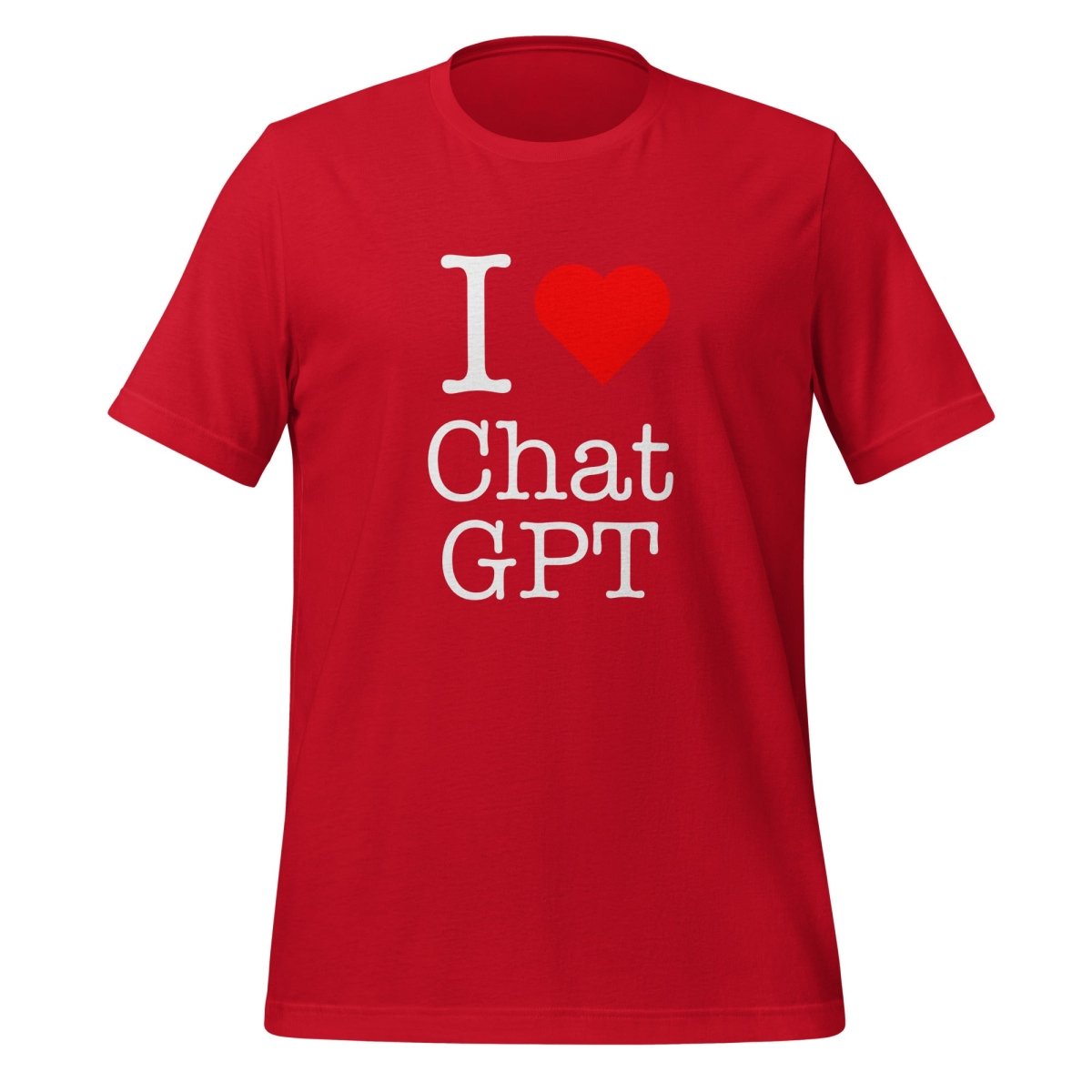 I Love Chat GPT T-Shirt (unisex) - Red - AI Store