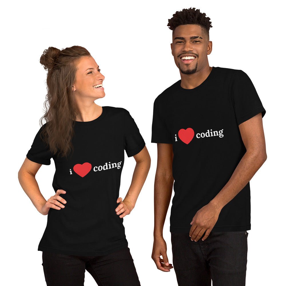 I Love Coding T - Shirt (unisex) - Black - AI Store