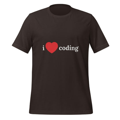 I Love Coding T - Shirt (unisex) - Brown - AI Store
