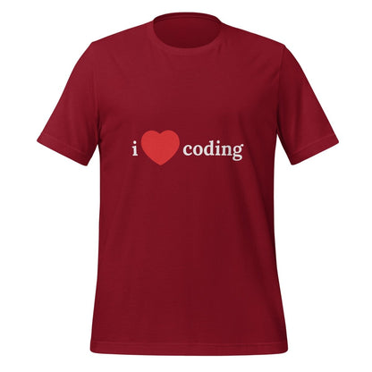 I Love Coding T - Shirt (unisex) - Cardinal - AI Store