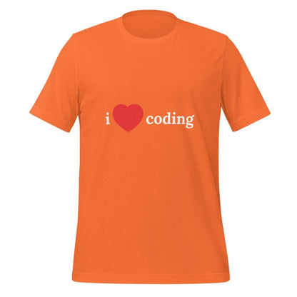 I Love Coding T - Shirt (unisex) - Orange - AI Store