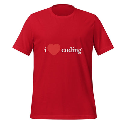 I Love Coding T - Shirt (unisex) - Red - AI Store