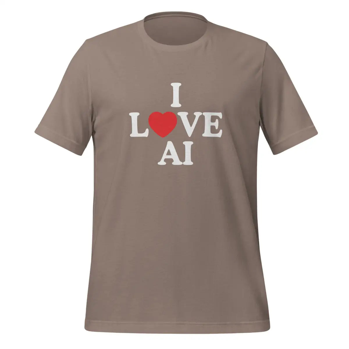 I Love Heart AI T-Shirt (unisex) - Pebble / M