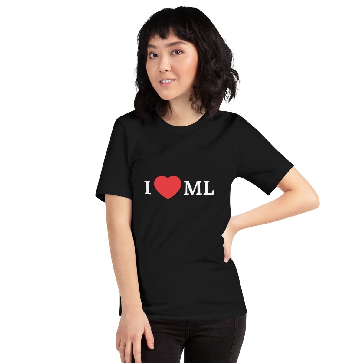 I Love ML (Machine Learning) T - Shirt (unisex) - Black - AI Store