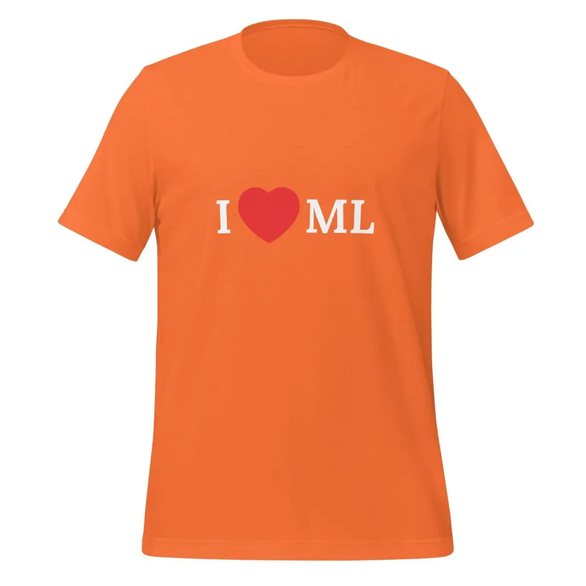 I Love ML (Machine Learning) T-Shirt (unisex) - Orange / M