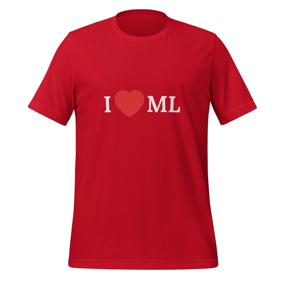 I Love ML (Machine Learning) T - Shirt (unisex) - Red - AI Store