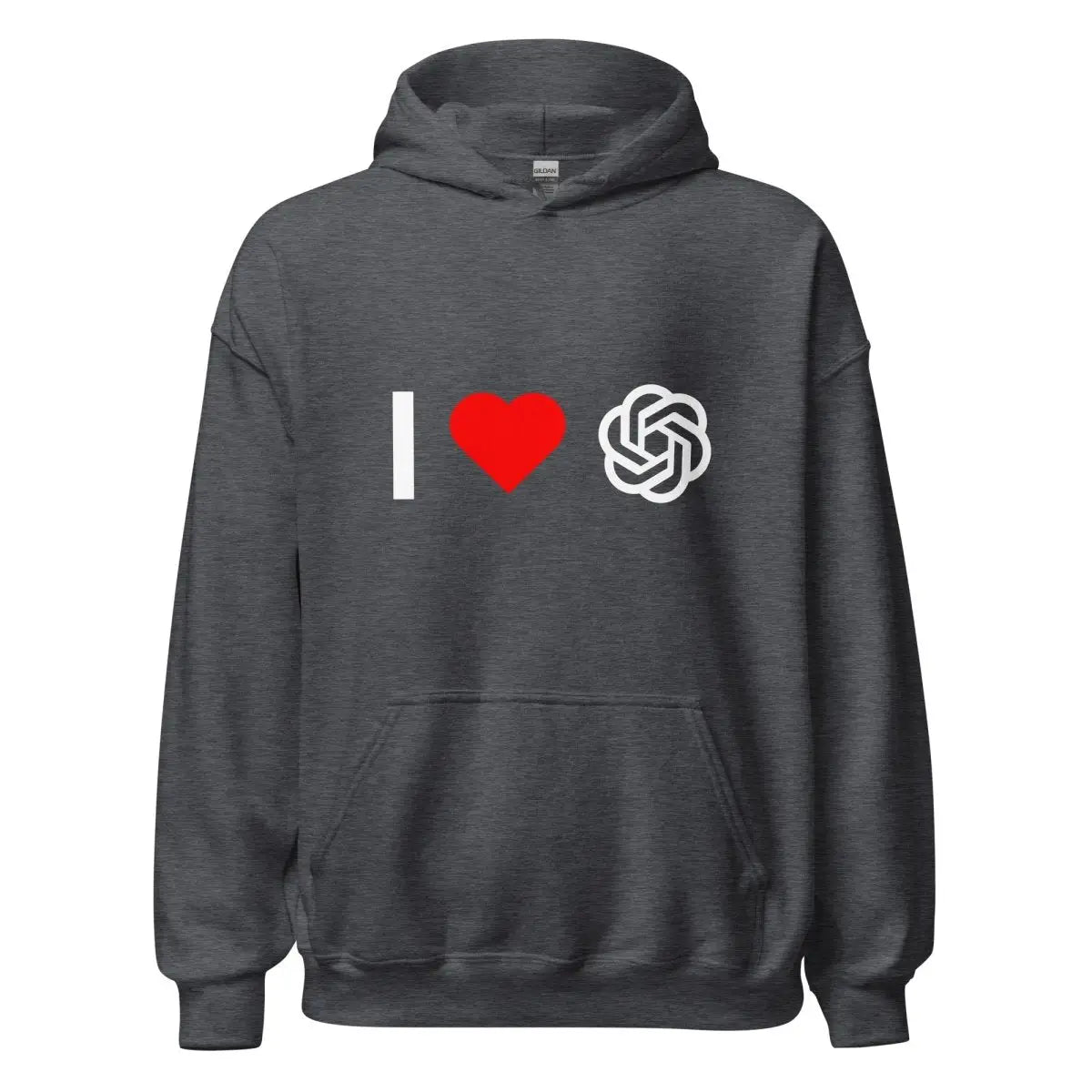 I Love OpenAI Hoodie (unisex) - Dark Heather / M