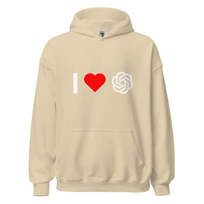 I Love OpenAI Hoodie (unisex) - Sand / M