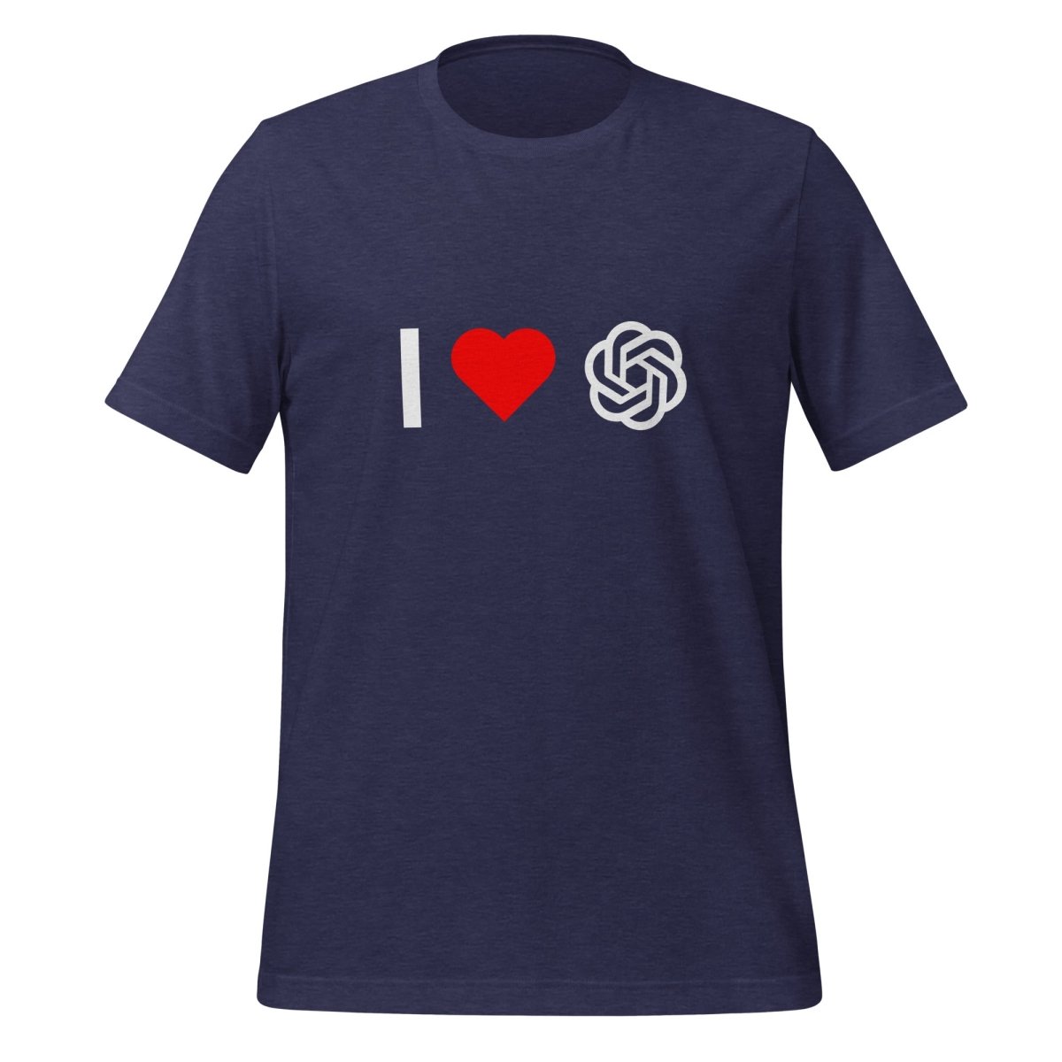 I Love OpenAI T-Shirt (unisex) - Heather Midnight Navy - AI Store