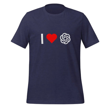 I Love OpenAI T-Shirt (unisex) - Heather Midnight Navy / M